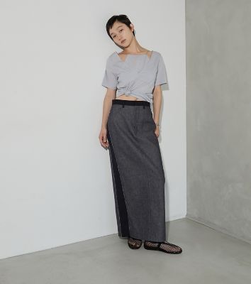 ＜LE CIEL BLEU (Women)＞Ｔｗｏ－ｔｏｎｅＲａｗＤｅｎｉｍ